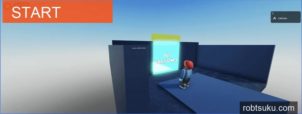 The guest test character walks into VipDoor and remains outside
